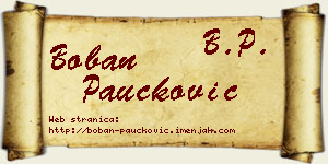 Boban Paučković vizit kartica
